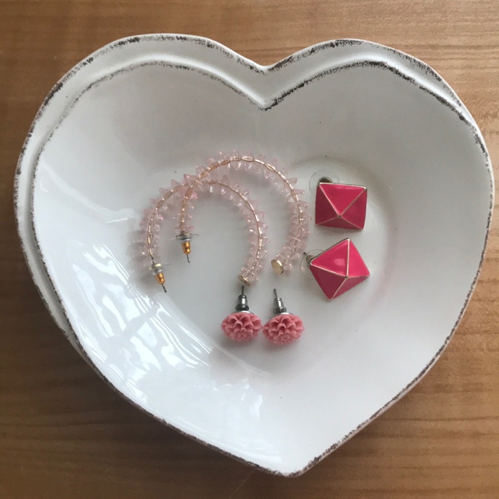 Pink earring (set of 3)